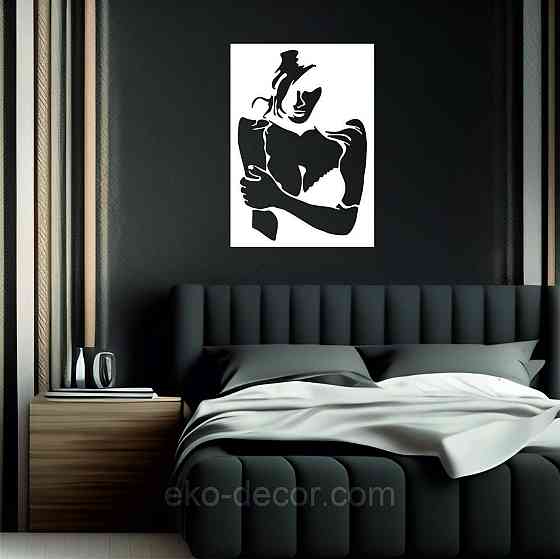 Декоративное настенное Панно «Силуэт женщины», Декор на стену 50*35 см, Белый Киев