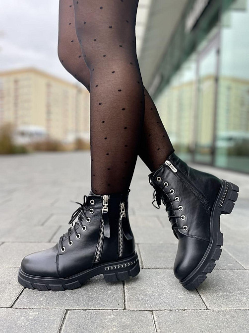 MILLI GOLD Черевики жіночі MILLI GOLD чорні натуральна шкіра зима висота 13см (2749) 37р.39р. Коломыя - изображение 10