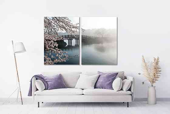 Модульна картина у вітальню/ спальню Озеро в тумані TLV-2_072 120х170 см Київ