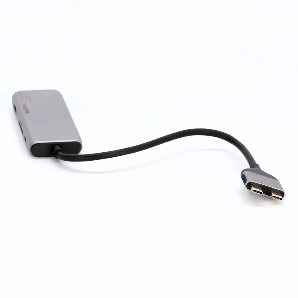 Док-станція хаб Abiwazy 8 в 2 для MacBook Pro та MacBook Air, USB-C адаптер з 2 HDMI, 3 USB 3.0, PD 100W, SD/TF, колір сірий Київ - фото 8