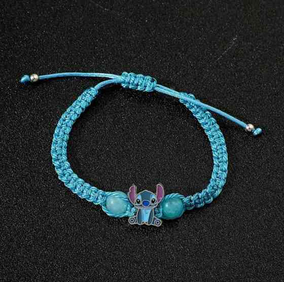 Плетеный браслет со Стичем – регулируемый, голубой Киев