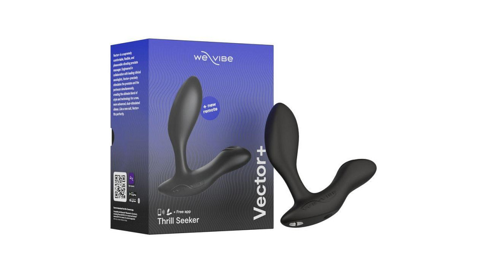 Смарт-вібромасажер простати We-Vibe Vector+ CHARCOAL BLACK, пульт ДК, регульований кут нахилу Sex Aura Київ - фото 7