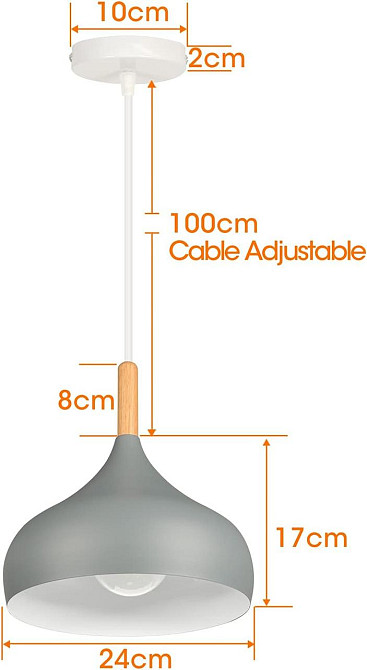 Підвісні світильники iDEGU 2 шт, лампа E27 для кухні, кафе, бару, ретро лофт світильник, метал дерево Київ - фото 6
