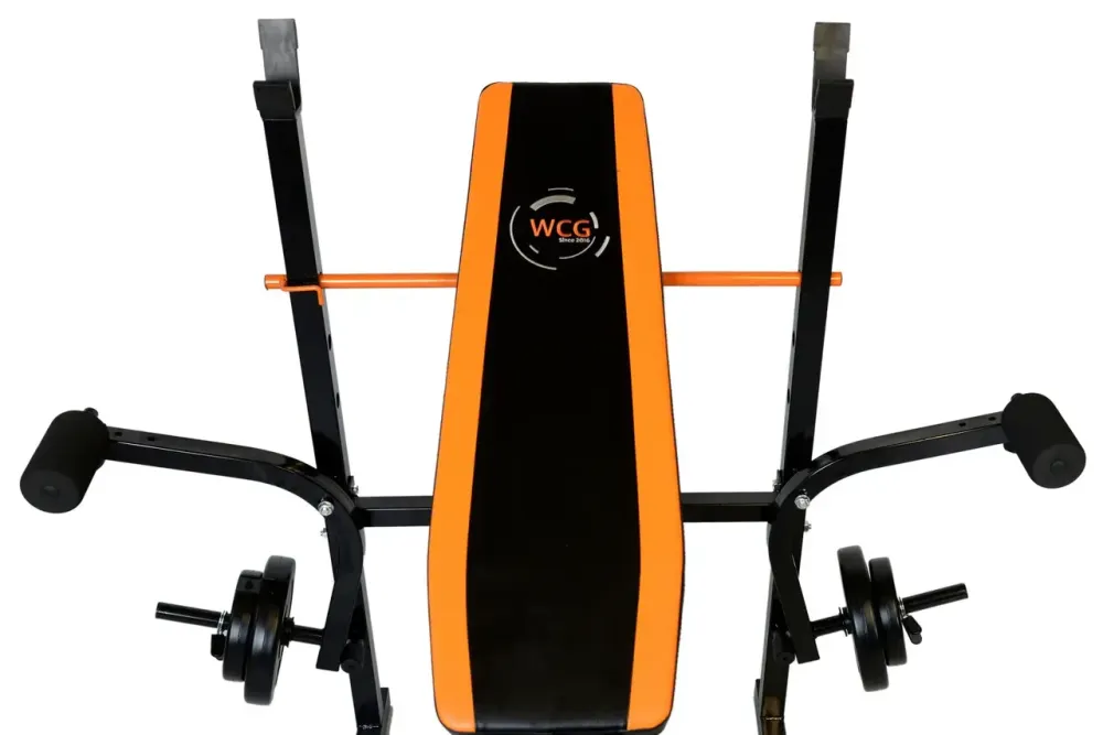 Лавка для жиму з тренажерами + 4 грифа + блінами 130 кг Гантелі, гирі, штанги та диски комплект Київ - фото 8