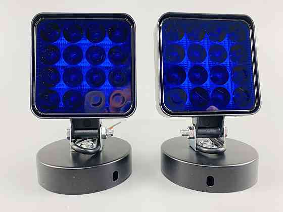 Фара LED квадратна 48 W 12 V 6500 K (16 діодів) (8.4 см х 8.4 см х 2 см) Mini (синя) Мукачево