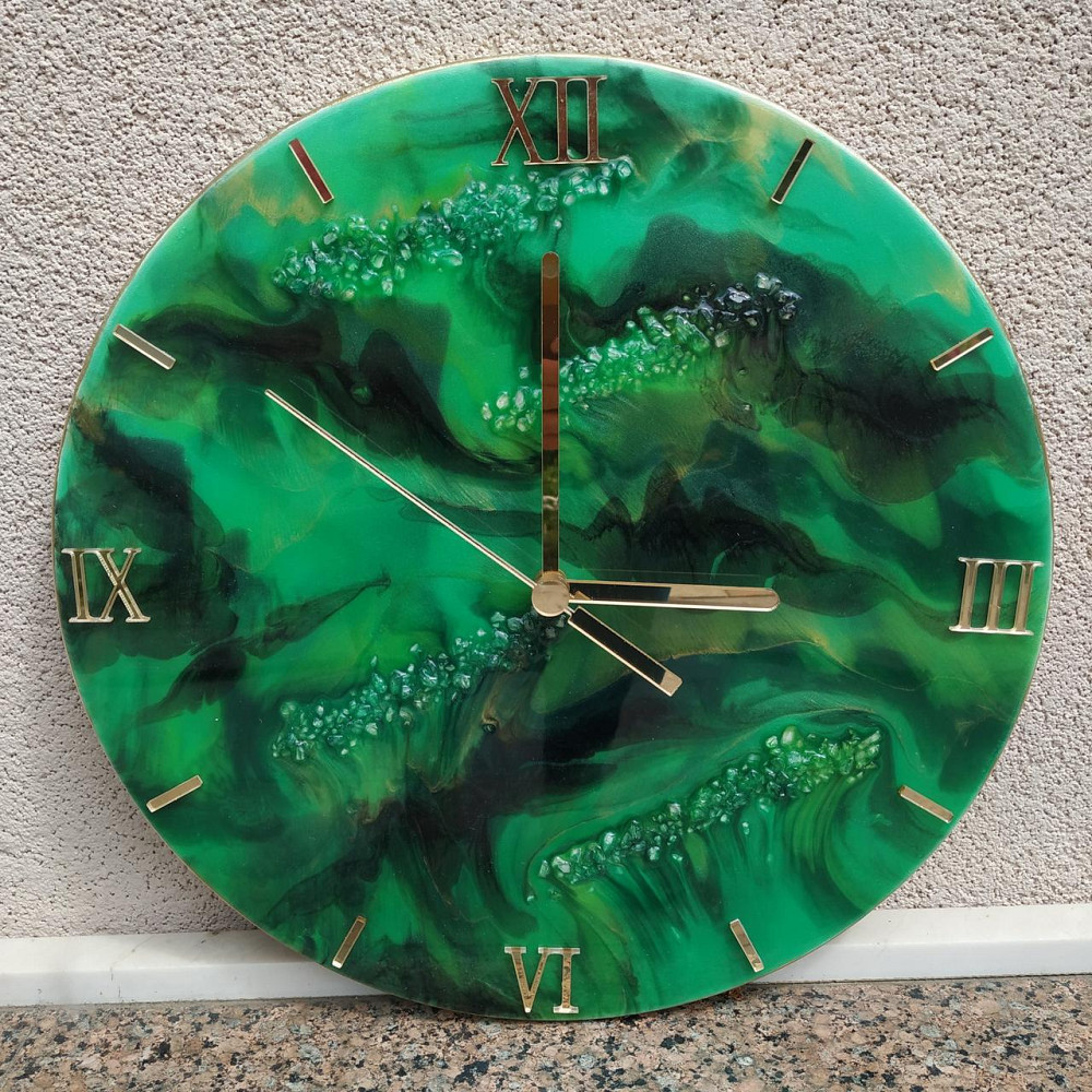 Часы настенные 40 см из эпоксидной смолы ручной работы Днепр - изображение 4