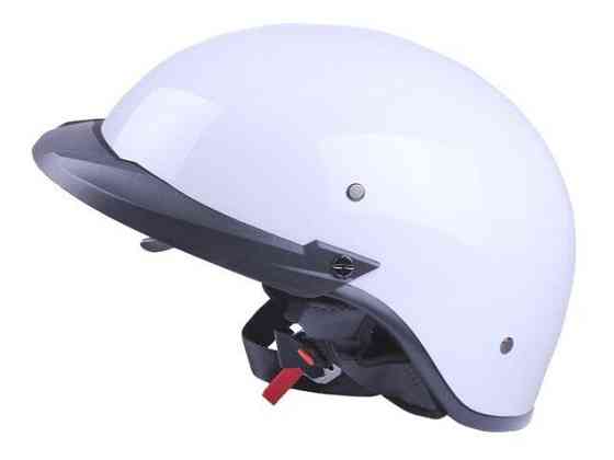 Шлем мотоциклетный MD-513-1, белый глянцевый с черным стеклом, size L Мукачево