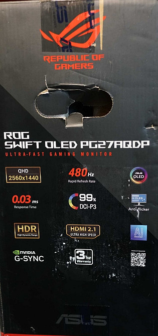Монітор ASUS Rog Swift OLED PG27AQDP 1 шт. GENTLY USED! Харків - фото 8