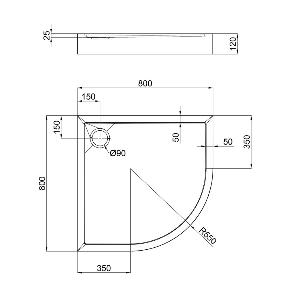 Душевой поддон Qtap Robin 308812C 80x80x12 см + сифон Киев - изображение 2