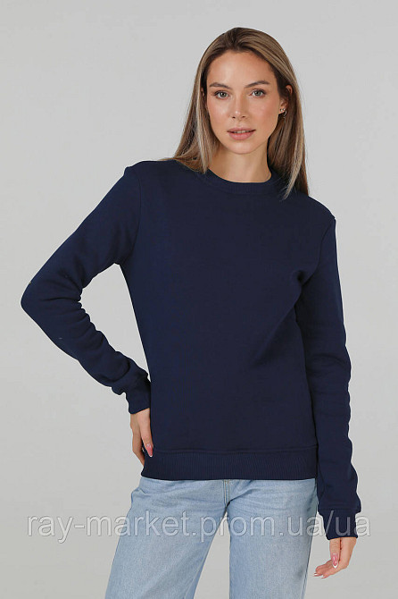 Свитшот базовый утепленный Ray Basic женский темно-синий (U0301W-Navy Blue) XL Киев - изображение 3