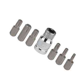 Набір біт 10мм з переходом. 1/2", 6 променів TORX 7 шт Т25-Т55, S2 (футляр) Ultra Мукачево