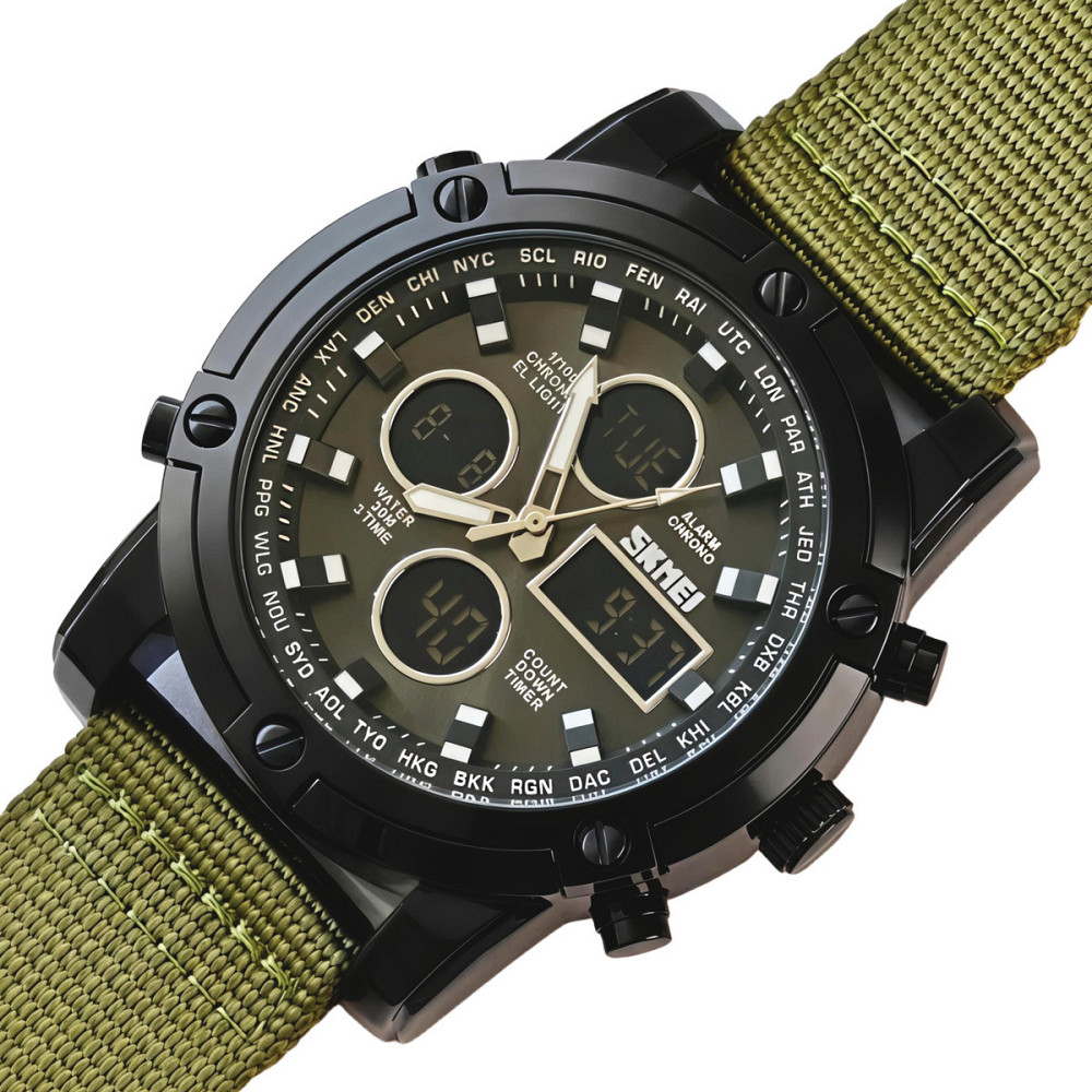 Годинник чоловічий тактичні Skmei Molot Green Stryker (2 ремінці) Київ - фото 10