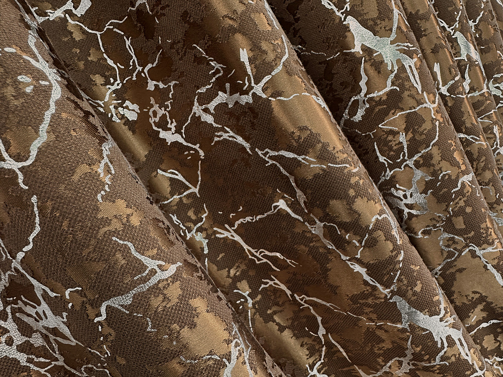 Комплект готових штор VR-Textil Льон мармур Royal Touch № 2001ш Коричневий 200х270 см 2 шт (32-477) Київ - фото 8