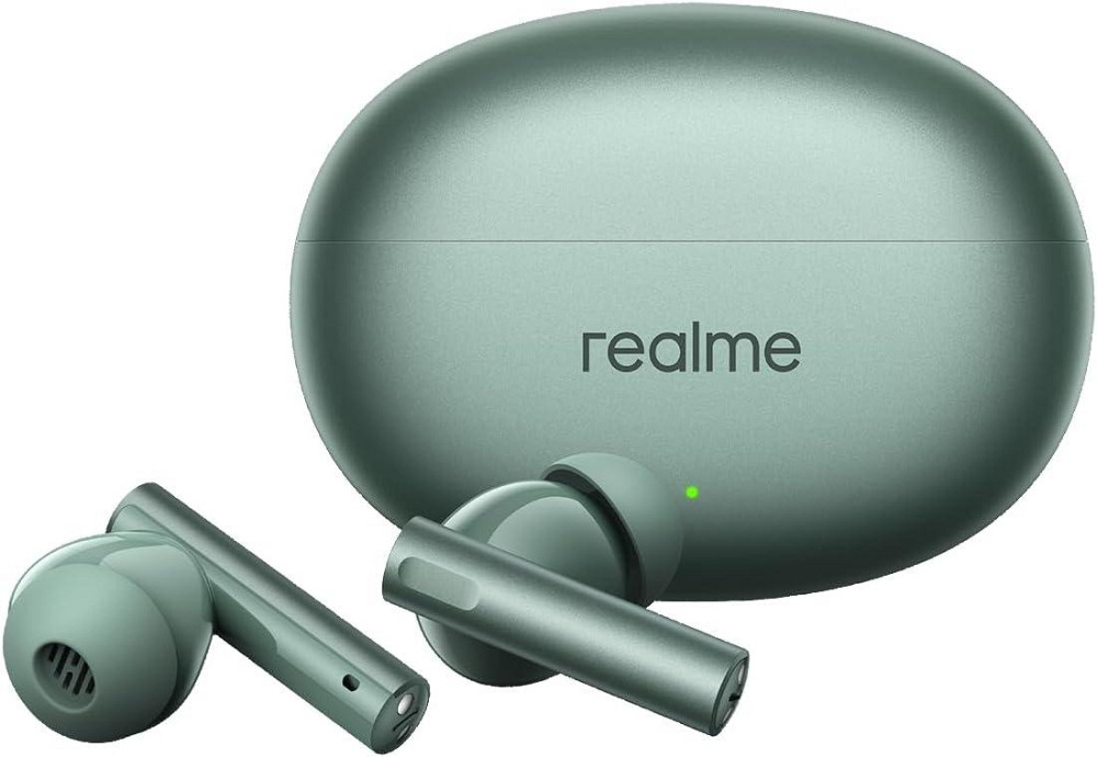 Бездротові Bluetooth навушники Realme вакуумні з глибокими басами, активним шумозаглушенням 50 дБ, Hi-Res звуком, зелені Київ - фото 1