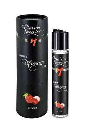 Массажное масло Plaisirs Secrets Litchi (59 мл) с афродизиаками, съедобное, подарочная упаковка Sex Aura Киев