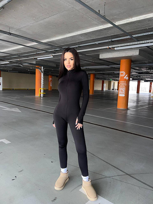 Жіночий утеплений облягаючий комбінезон термо на флісі Одеса - фото 8