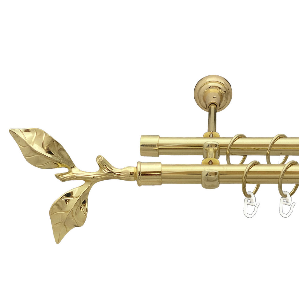 Карниз Orvit Листок Троянди металевий дворядний відкритий Золото 19\19 мм 300 см (00-00013125) Львів - фото 1