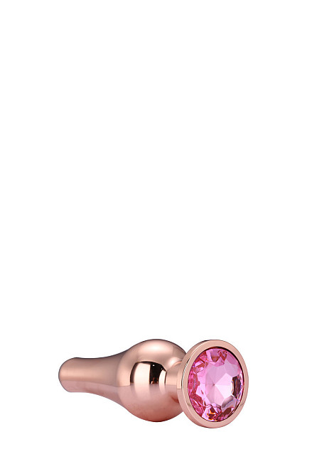 Анальна пробка конічної форми Dream Toys GLEAMING LOVE ROSE GOLD PLEASURE PLUG S Sex Aura Київ - фото 3