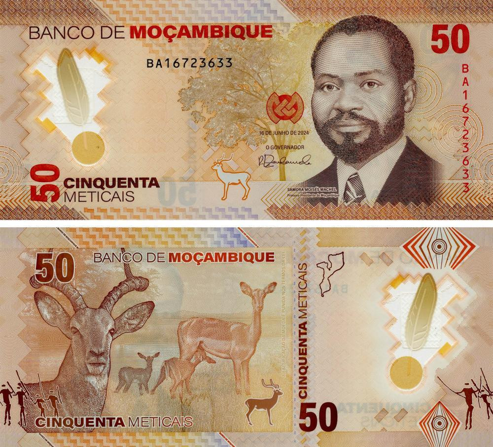 Мозамбик 50 метикалов 2024 Полимер UNC Косули (PW156) Полтава - изображение 1