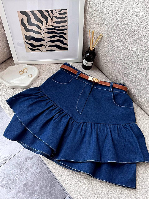 Жіноча спідниця з кокеткою-баський джинс-котон джинсовий, 42/44 Одеса - фото 10