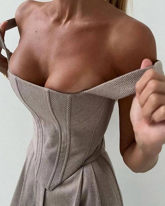 Жіночий теплий брючний костюм-трійка: піджак топ і штани кашемір ялинка Беж, 42 Одеса - фото 4