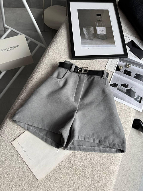 Женские базовые повседневные шорты турецкий кашемир Серый, 42 Одесса - изображение 2