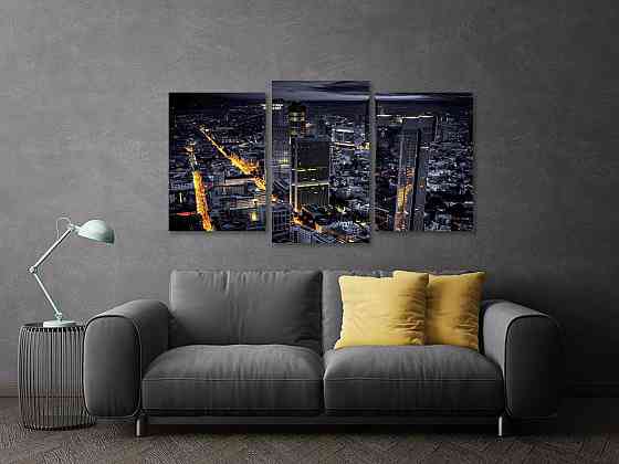 Модульная картина в гостиную / спальню  Ніч в місті Art-593_3 100x150 см Киев