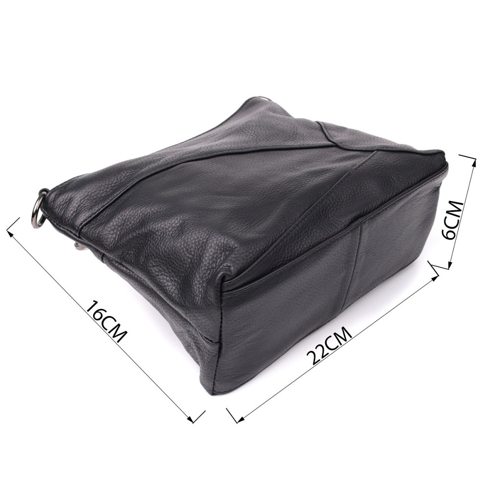 Небольшая женская сумка с двумя ремешками из натуральной кожи Vintage 23014 Черный Киев - изображение 3