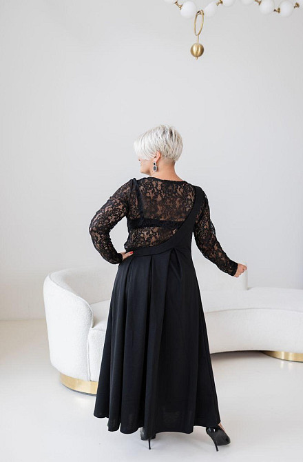 Жіночий стильний комплект: лонгслів і плаття батал трикотаж + гіпюр 52/54 Одеса - фото 4