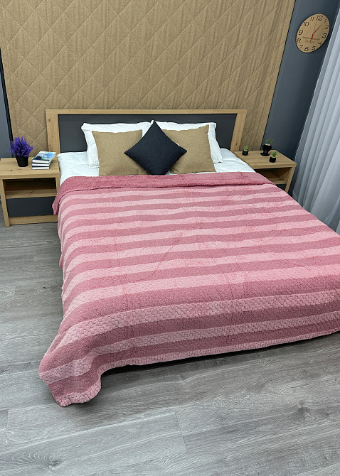 Плед 200х230 см (+-10см) Рогожка на овчине 