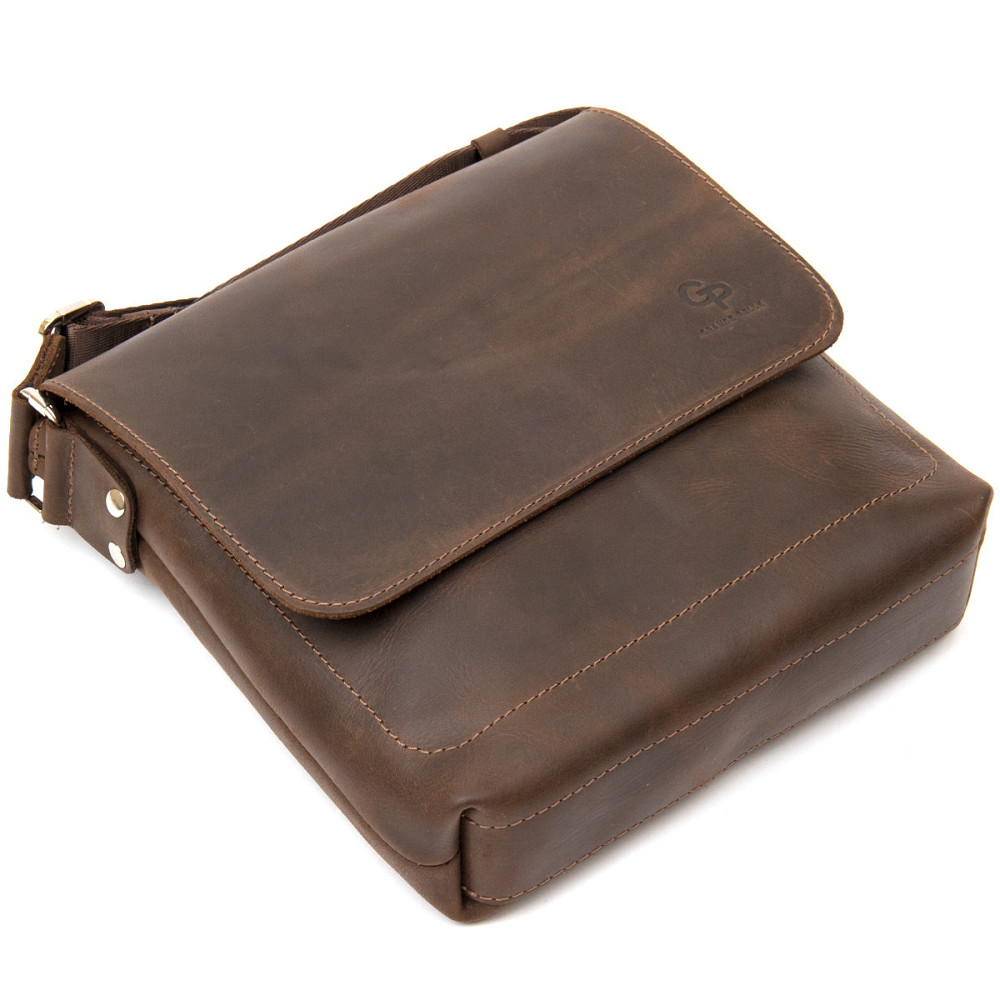 Чоловіча сумка-месенджер GRANDE PELLE 11432 Коричневий Київ - фото 7