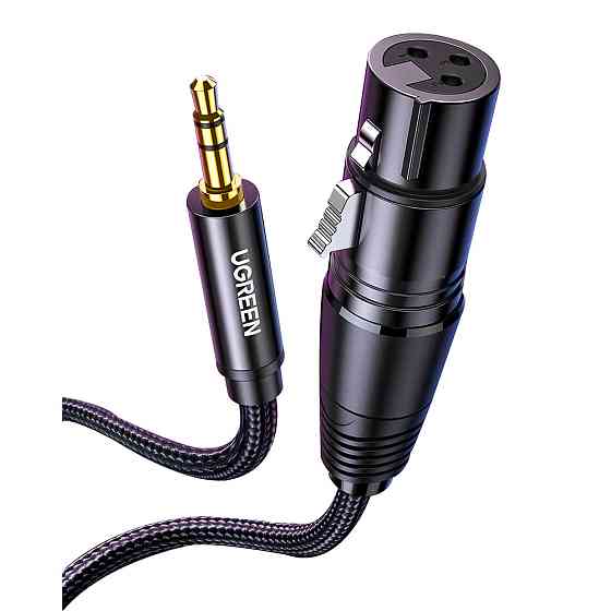 Мікрофонний кабель Ugreen AV182 XLR Male to Mini Jack AUX Microphone Cable (Чорний, 2м) Миколаїв
