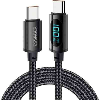 Дата кабель USB-C to USB-C 2.0m 100W LED black Essager (EXCTT1-XYA01-P) Вінниця