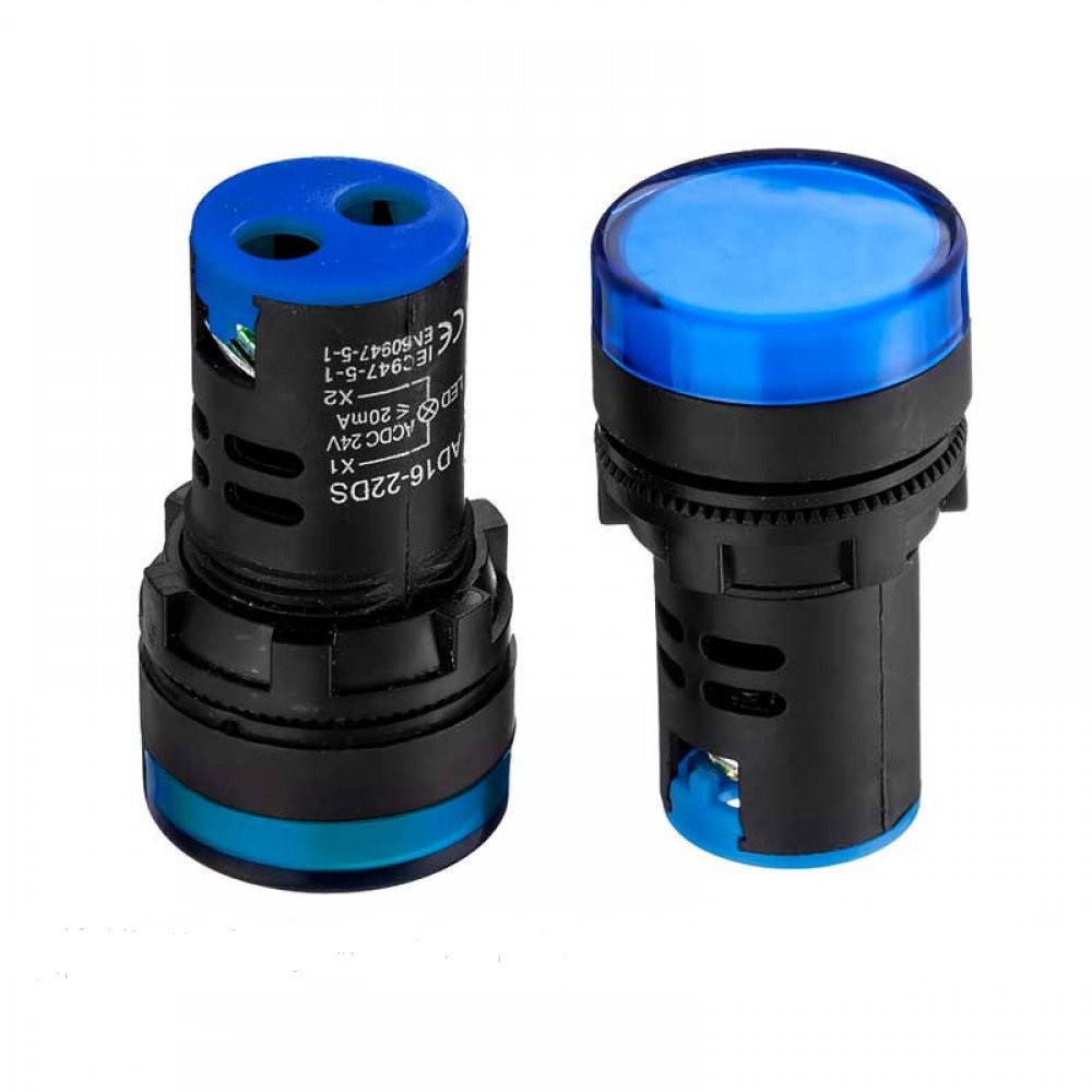 Світлодіодний індикатор AD16-22DS, 24V, синій Полтава - фото 1