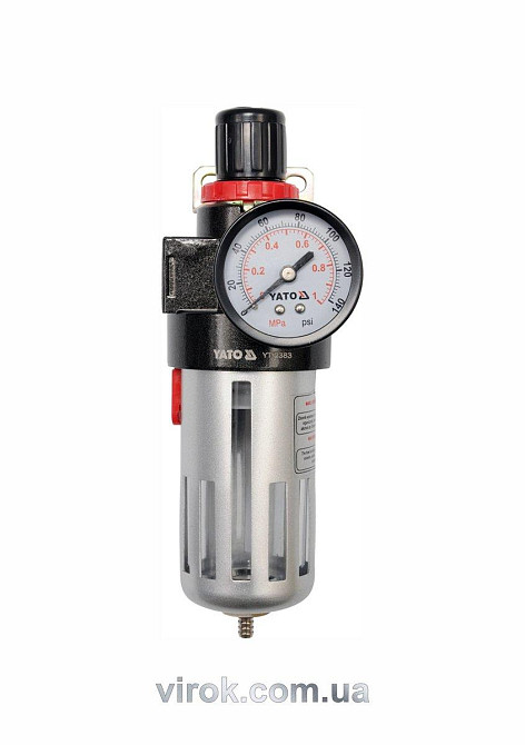 Фільтр пневматичний з редуктором і манометром YATO : 1/2