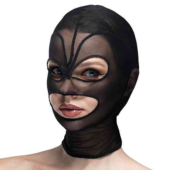 Маска серце сітка з відкритим ротом та очима Feral Feelings - Hearts Mask Black/Black Sex Aura Київ