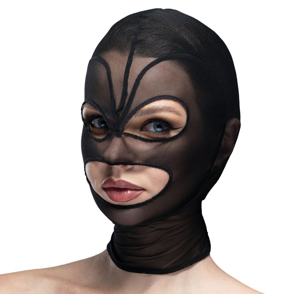 Маска серце сітка з відкритим ротом та очима Feral Feelings - Hearts Mask Black/Black Sex Aura Київ - фото 1