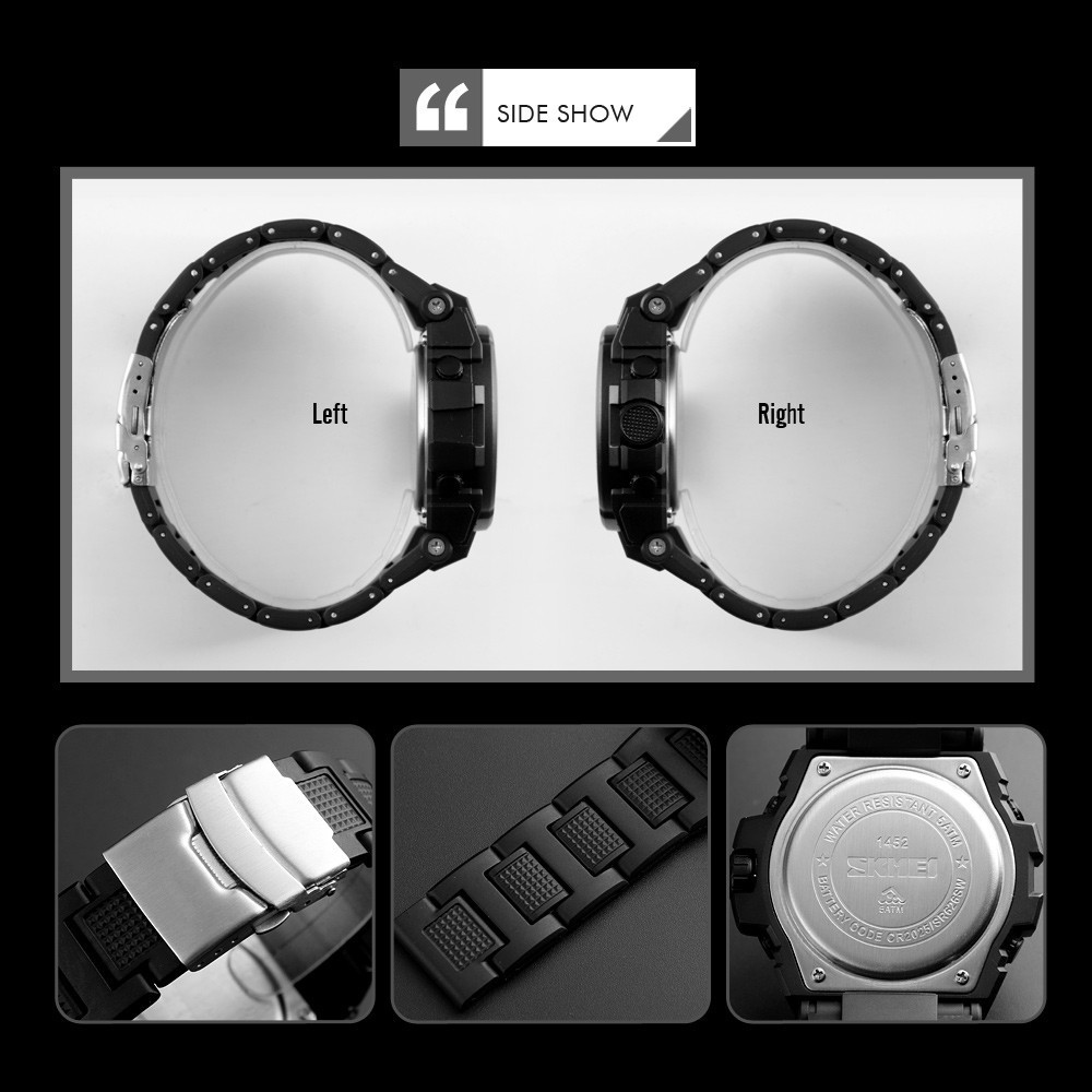 Чоловічий наручний годинник Skmei 1452 Чорний Київ - фото 7