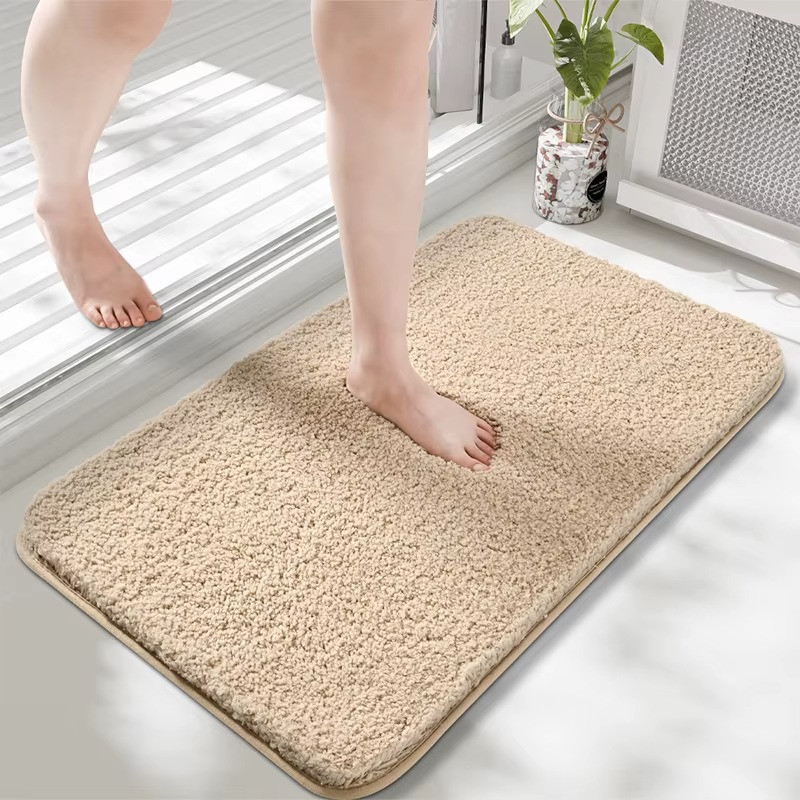 Коврик для ванной и душа коврик для ног в ванную,микрофибра атискользящий влаговпитывающий однотонный 50х80 см,beige Каменец-Подольский - изображение 1