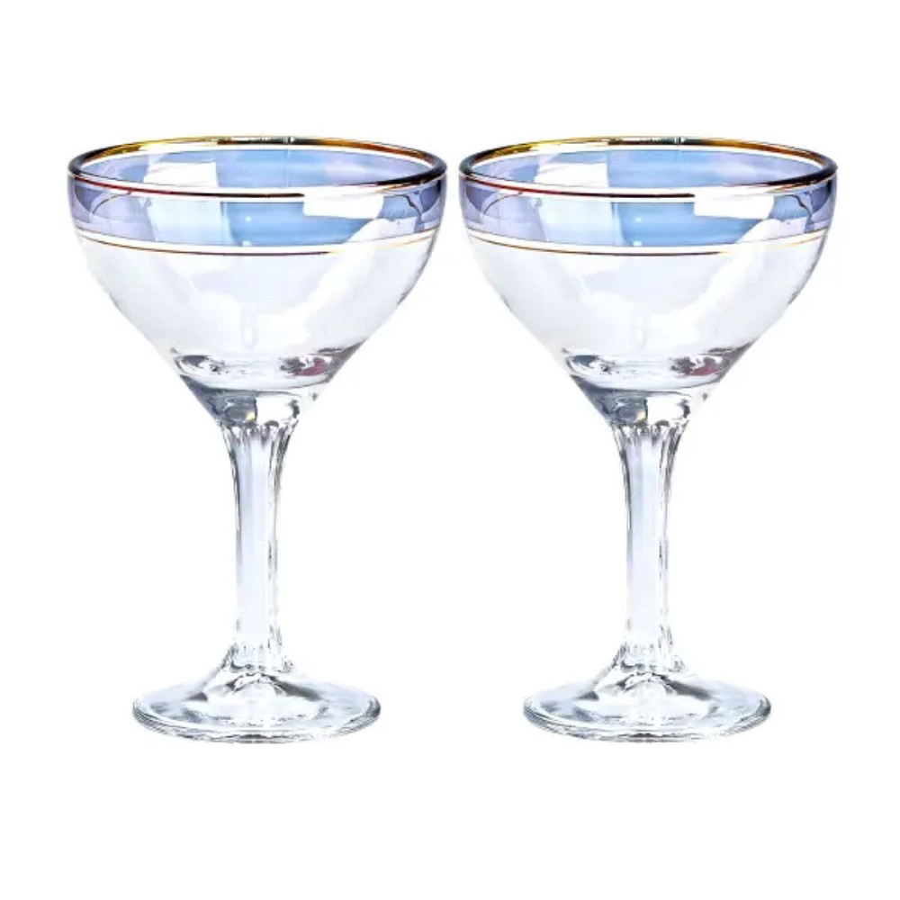 Набір келихів для коктейлів 2 штуки по 290 мл, сині HP545 Коломыя - изображение 1