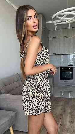 Женский легкий домашний леопардовый костюм: майка, шорты с резинкой софт Одесса