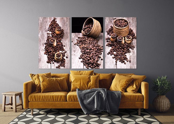 Модульная картина в гостиную / спальню  Кавові зерна     ART-284_3A 100х150 см Киев - изображение 3