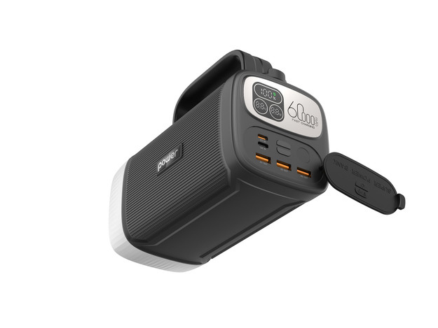 Повербанк C61 для ноутбука 60000 mAh 100W — чорний (з ліхтарем і ручкою) Київ - фото 1