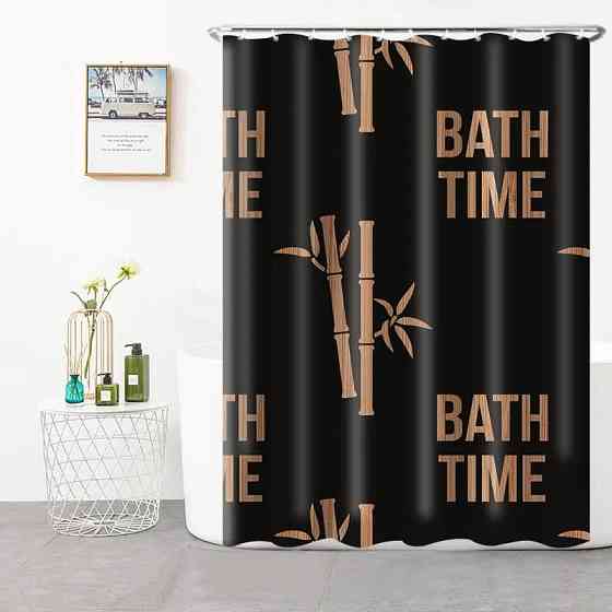 Шторка для ванны из полиэстера водонепроницаемая Bathlux 180x180 см с кольцами, занавеска для ванной комнаты Каменец-Подольский