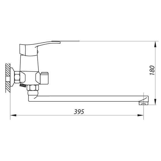 Смеситель для ванны Zerix LUN7 181 с поворотным изливом Харьков