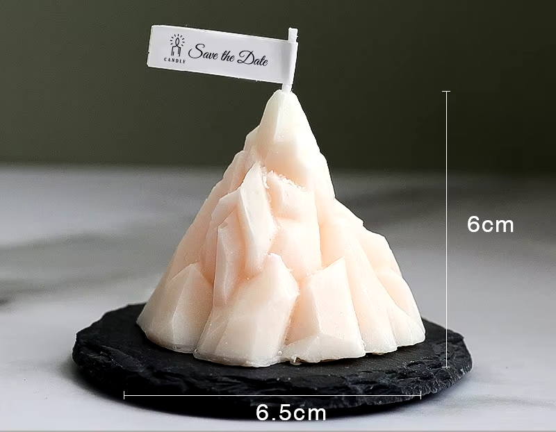 Свічка конусна у формі гори, ручної роботи, в ніжно-рожевому кольорі Кам'янець-Подільський - фото 2