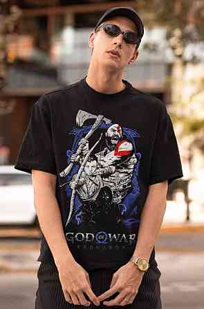 Футболка аниме Год Вар Кратос Гхост оверсайз (S/M/L) Черний AnimeJ1060 Днепр