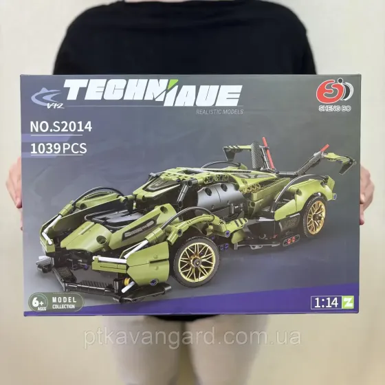 Конструктор автомобіль Lamborghini суперкар машина Технік 1039 деталей зелений Хмельницький