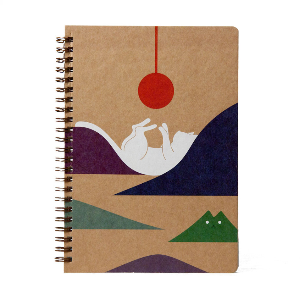 Блокнот "Кіт та сонце" еко крафт-картон 11134-KR формат А5 на пружині Вінниця - фото 1