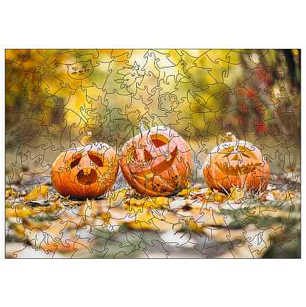 Фігурний пазл з дерева "Хелловін" PZ006-A3C-AC 180-250 деталей, розмір А3, картонна коробка Вінниця
